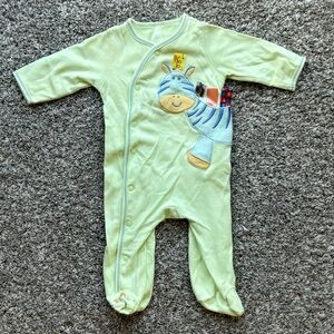 Taggies long sleeved footed bodysuit Sz 6-9 months EUC